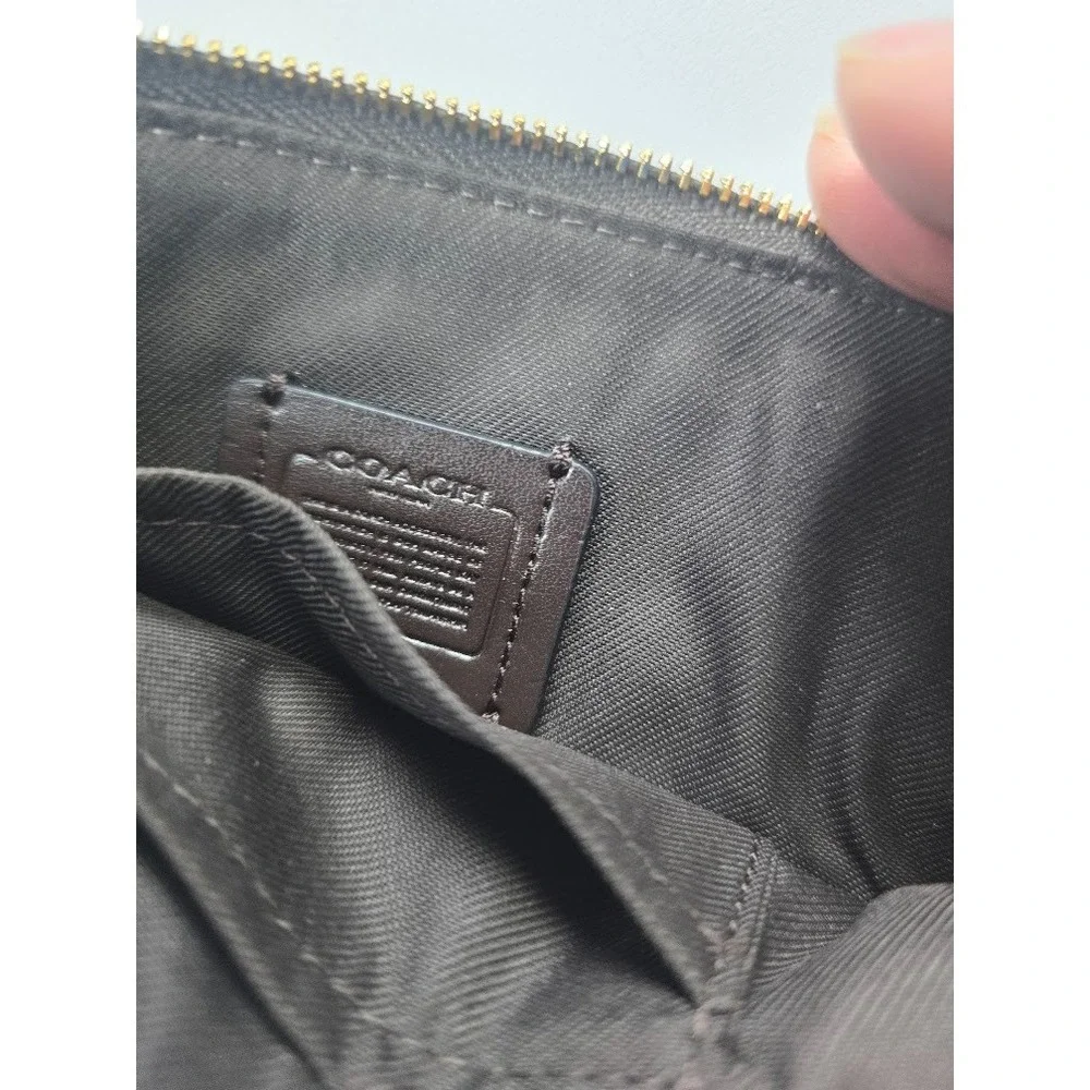 Coach Signature Brown/Beige Wristlet-Gold Logo-6
